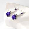 imageCicy Bell Dangle Earrings for Women Platinum Plated Cubic Zirconia Teardrop Elegant Yellow Olive Curved EarringsViolet