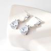 imageCicy Bell Dangle Earrings for Women Platinum Plated Cubic Zirconia Teardrop Elegant Yellow Olive Curved EarringsWhite