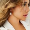 imageCicy Bell Dangle Earrings for Women Platinum Plated Cubic Zirconia Teardrop Elegant Yellow Olive Curved EarringsWhite