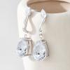 imageCicy Bell Dangle Earrings for Women Platinum Plated Cubic Zirconia Teardrop Elegant Yellow Olive Curved EarringsWhite