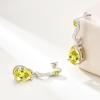 imageCicy Bell Dangle Earrings for Women Platinum Plated Cubic Zirconia Teardrop Elegant Yellow Olive Curved EarringsWhite Gold