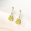 imageCicy Bell Dangle Earrings for Women Platinum Plated Cubic Zirconia Teardrop Elegant Yellow Olive Curved EarringsWhite Gold