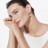 imageCicy Bell Dangle Earrings for Women Platinum Plated Cubic Zirconia Teardrop Elegant Yellow Olive Curved EarringsWhite Gold