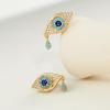 imageCicy Bell Evil Eye 18k Gold Plated Dangle Earrings for Women Trendy Cubic Zirconia Stud Drop Earrings Jewelry Accessory GiftsGold