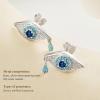imageCicy Bell Evil Eye 18k Gold Plated Dangle Earrings for Women Trendy Cubic Zirconia Stud Drop Earrings Jewelry Accessory GiftsSilver