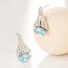 imageCicy Bell Evil Eye 18k Gold Plated Dangle Earrings for Women Trendy Cubic Zirconia Stud Drop Earrings Jewelry Accessory GiftsWhite Gold