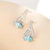 imageCicy Bell Evil Eye 18k Gold Plated Dangle Earrings for Women Trendy Cubic Zirconia Stud Drop Earrings Jewelry Accessory GiftsWhite Gold