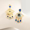 imageCicy Bell Evil Eye 18k Gold Plated Dangle Earrings for Women Trendy Cubic Zirconia Stud Drop Earrings Jewelry Accessory GiftsZ1Gold