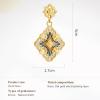 imageCicy Bell Four Leaf Clover Dangle Earrings for Women Lucky 18k Gold Plated Cubic Zirconia Trendy Drop Earrings Jewelry GiftStyle BNavy