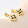 imageCicy Bell Four Leaf Clover Dangle Earrings for Women Lucky 18k Gold Plated Cubic Zirconia Trendy Drop Earrings Jewelry GiftStyle BNavy