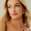 imageCicy Bell Four Leaf Clover Dangle Earrings for Women Lucky 18k Gold Plated Cubic Zirconia Trendy Drop Earrings Jewelry GiftStyle BRed