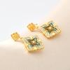 imageCicy Bell Four Leaf Clover Dangle Earrings for Women Lucky 18k Gold Plated Cubic Zirconia Trendy Drop Earrings Jewelry GiftStyle BSky Blue