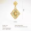 imageCicy Bell Four Leaf Clover Dangle Earrings for Women Lucky 18k Gold Plated Cubic Zirconia Trendy Drop Earrings Jewelry GiftStyle BSky Blue