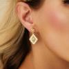 imageCicy Bell Four Leaf Clover Dangle Earrings for Women Lucky 18k Gold Plated Cubic Zirconia Trendy Drop Earrings Jewelry GiftStyle BSky Blue