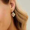 imageCicy Bell Four Leaf Clover Dangle Earrings for Women Lucky 18k Gold Plated Cubic Zirconia Trendy Drop Earrings Jewelry GiftStyle BWhite