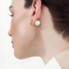 imageCicy Bell Shell Pearl Ear Jackets Earrings for Women 18k Gold Plated Rose Stud Earrings Double Side Front Back Earrings Jewelry GiftsWhite Gold
