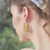 imageCicy Bell Twisted Hoop Earrings for Women Trendy 18k Gold Plated Large Oval Pull Through Statement Earrings Jewelry GiftGold