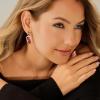 imageCicy Bell Womens Earrings Platinum Plated Cubic Zirconia Elegant Earrings Birthday Gifts Vintage Dangle EarringsDark Red