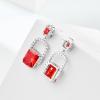 imageCicy Bell Womens Earrings Platinum Plated Cubic Zirconia Elegant Earrings Birthday Gifts Vintage Dangle EarringsDark Red