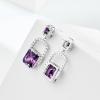 imageCicy Bell Womens Earrings Platinum Plated Cubic Zirconia Elegant Earrings Birthday Gifts Vintage Dangle EarringsViolet