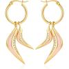 imageCicy Bell 14k Gold Plated HornShaped Dangle Earrings for Women Cubic Zirconia Clip On Huggie Drop Earrings Trendy Jewelry GiftYellow Gold