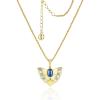 imageCicy Bell 18k Gold Plated Butterfly Pendant Necklace for Women Natural Sapphire Cubic Zirconia Rope Chain Drop Necklace Trend Jewelry Gift 177quot  19quot ExtenderYellow Gold