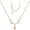 imageCicy Bell 18k Gold Plated Christmas Necklace Reindeer Zircon Gemstone Pendant Necklaces 15quot2quotChampagne