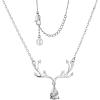 imageCicy Bell 18k Gold Plated Christmas Necklace Reindeer Zircon Gemstone Pendant Necklaces 15quot2quotWhite