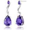 imageCicy Bell Dangle Earrings for Women Platinum Plated Cubic Zirconia Teardrop Elegant Yellow Olive Curved EarringsViolet