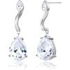 imageCicy Bell Dangle Earrings for Women Platinum Plated Cubic Zirconia Teardrop Elegant Yellow Olive Curved EarringsWhite