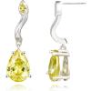 imageCicy Bell Dangle Earrings for Women Platinum Plated Cubic Zirconia Teardrop Elegant Yellow Olive Curved EarringsWhite Gold