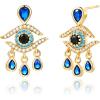 imageCicy Bell Evil Eye 18k Gold Plated Dangle Earrings for Women Trendy Cubic Zirconia Stud Drop Earrings Jewelry Accessory GiftsZ1Gold