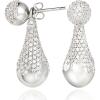 imageCicy Bell Platinum Plated Dangle Earrings for Women Trendy Removable Teardrop Drop Earrings Cubic Zirconia Disco Stud Earrings Jewelry GiftsWhite Gold