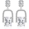 imageCicy Bell Womens Earrings Platinum Plated Cubic Zirconia Elegant Earrings Birthday Gifts Vintage Dangle EarringsWhite