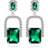 imageCicy Bell Womens Earrings Platinum Plated Cubic Zirconia Elegant Earrings Birthday Gifts Vintage Dangle EarringsWhite Gold