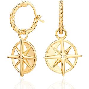 imageCicy Bell 18k Gold Plated Dangle Earrings for Women Princess Cubic Zirconia Trendy Chunky Twist Drop EarringsStyle BGold