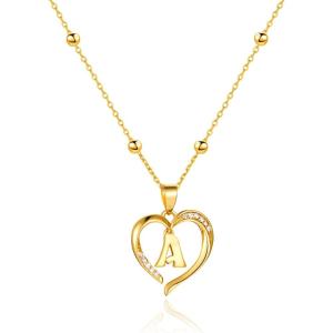imageCicy Bell Womens Initial Necklace for Women 18k Gold Plated Shell Personalized Letter Pendant Necklace 177 with 2 ExtenderStyle 2AGold