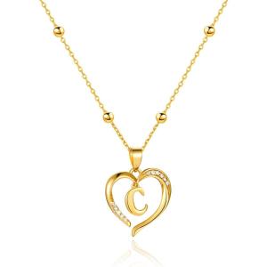 imageCicy Bell Womens Initial Necklace for Women 18k Gold Plated Shell Personalized Letter Pendant Necklace 177 with 2 ExtenderStyle 2CGold