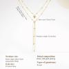 imageCicy Bell 18k Gold Plated Y Shaped Pendant Necklace for Women Butterfly Dainty Bead Chain Drop Necklace Trend Jewelry Gift 177quot  19quot ExtenderStyle BGold