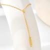 imageCicy Bell 18k Gold Plated Y Shaped Pendant Necklace for Women Butterfly Dainty Bead Chain Drop Necklace Trend Jewelry Gift 177quot  19quot ExtenderStyle CGold