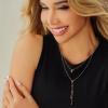 imageCicy Bell 18k Gold Plated Y Shaped Pendant Necklace for Women Butterfly Dainty Bead Chain Drop Necklace Trend Jewelry Gift 177quot  19quot ExtenderStyle BGold