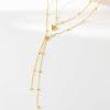 imageCicy Bell 18k Gold Plated Y Shaped Pendant Necklace for Women Butterfly Dainty Bead Chain Drop Necklace Trend Jewelry Gift 177quot  19quot ExtenderStyle BGold