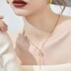 imageCicy Bell 18k Gold Plated Y Shaped Pendant Necklace for Women Butterfly Dainty Bead Chain Drop Necklace Trend Jewelry Gift 177quot  19quot ExtenderYellow Gold