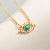 imageCicy Bell Evil Eye Necklace for Women 18k Gold Plated Pendant Necklace Cubic Zirconia Turquoise Dainty Trend Jewelry Gift 161quot  19quot ExtenderStyle FGold