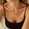 imageCicy Bell Evil Eye Necklace for Women 18k Gold Plated Pendant Necklace Cubic Zirconia Turquoise Dainty Trend Jewelry Gift 161quot  19quot ExtenderStyle FGold
