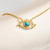 imageCicy Bell Evil Eye Necklace for Women 18k Gold Plated Pendant Necklace Cubic Zirconia Turquoise Dainty Trend Jewelry Gift 161quot  19quot ExtenderStyle FGold