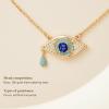 imageCicy Bell Evil Eye Necklace for Women 18k Gold Plated Pendant Necklace Cubic Zirconia Turquoise Dainty Trend Jewelry Gift 161quot  19quot ExtenderYellow Gold