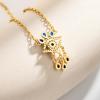 imageCicy Bell Evil Eye Necklace for Women 18k Gold Plated Pendant Necklace Cubic Zirconia Turquoise Dainty Trend Jewelry Gift 161quot  19quot ExtenderZ1Gold