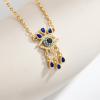 imageCicy Bell Evil Eye Necklace for Women 18k Gold Plated Pendant Necklace Cubic Zirconia Turquoise Dainty Trend Jewelry Gift 161quot  19quot ExtenderZ1Gold