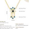 imageCicy Bell Evil Eye Necklace for Women 18k Gold Plated Pendant Necklace Cubic Zirconia Turquoise Dainty Trend Jewelry Gift 161quot  19quot ExtenderZ1Gold
